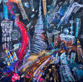 FullArt Dubai Chaos - Premium Colorful Signed Unisex Foulard - 140X140cm