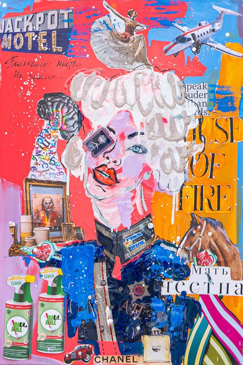 FullArt Muse of Fire - Premium Colorful Signed Unisex Foulard - 140X200cm