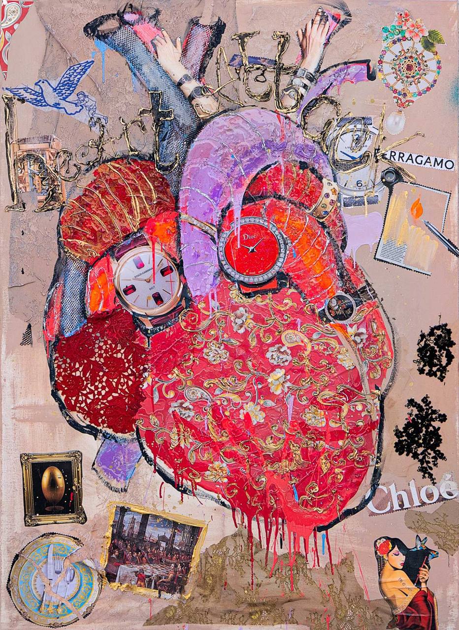 FullArt Heart Attack - Premium Colorful Signed Unisex Foulard - 140X200cm