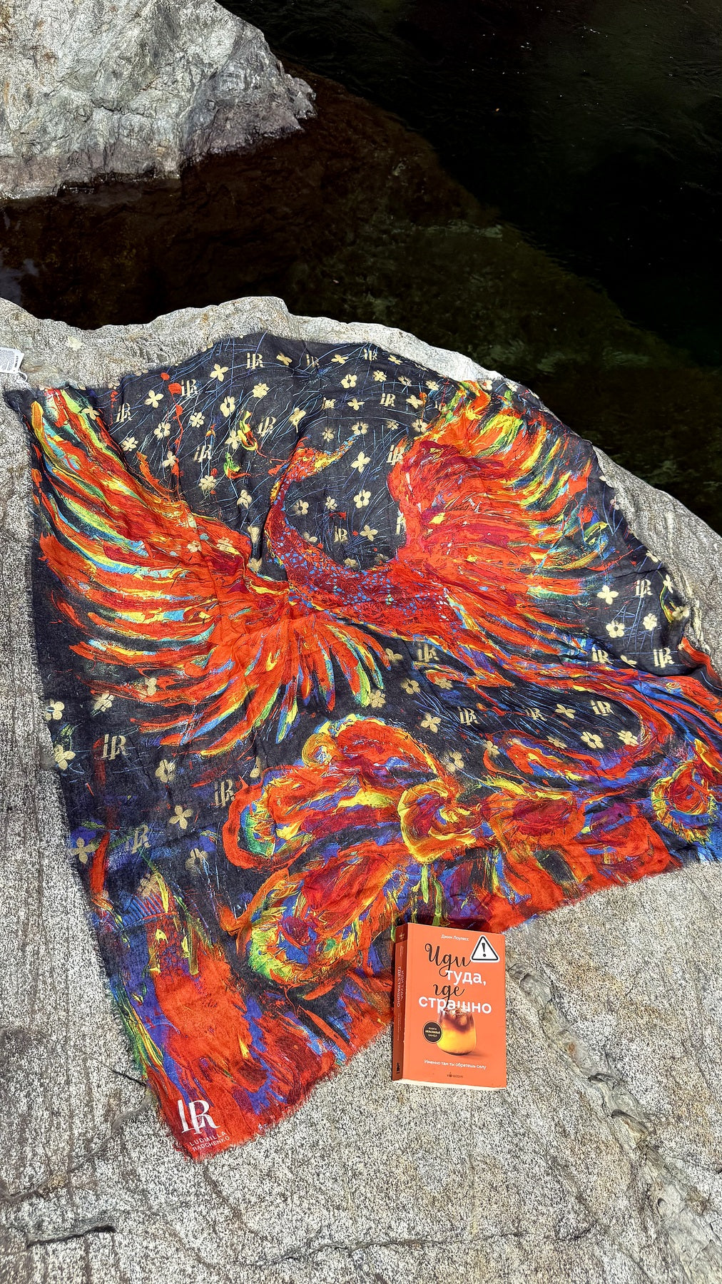 FullArt Fire Bird - Premium Colorful Signed Unisex Foulard - 140X140cm