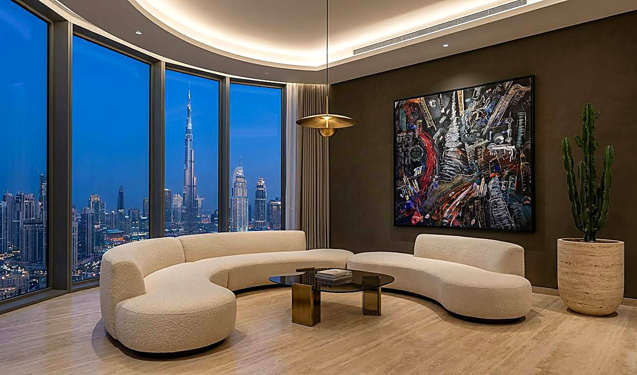FullArt Dubai Chaos - Premium Colorful Signed Unisex Foulard - 140X140cm
