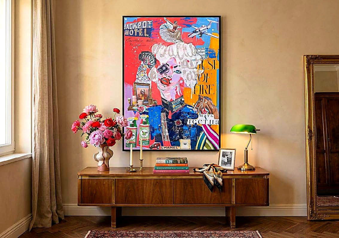 FullArt Muse of Fire - Premium Colorful Signed Unisex Foulard - 140X200cm