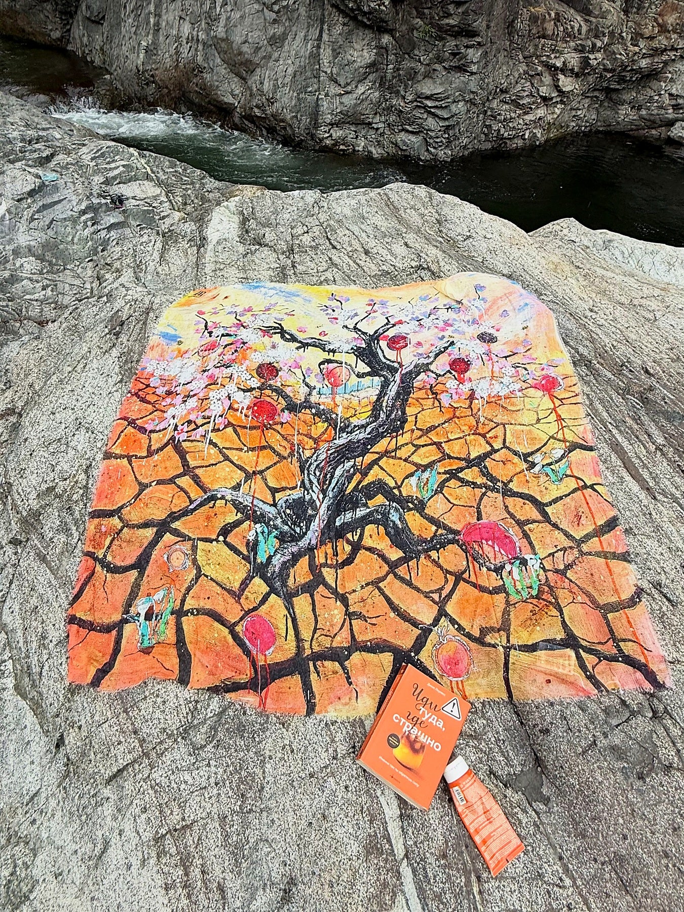 FullArt Desert Blooming - Premium Colorful Signed Unisex Foulard - 140X140cm