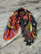 FullArt Fire Bird - Premium Colorful Signed Unisex Foulard - 140X140cm