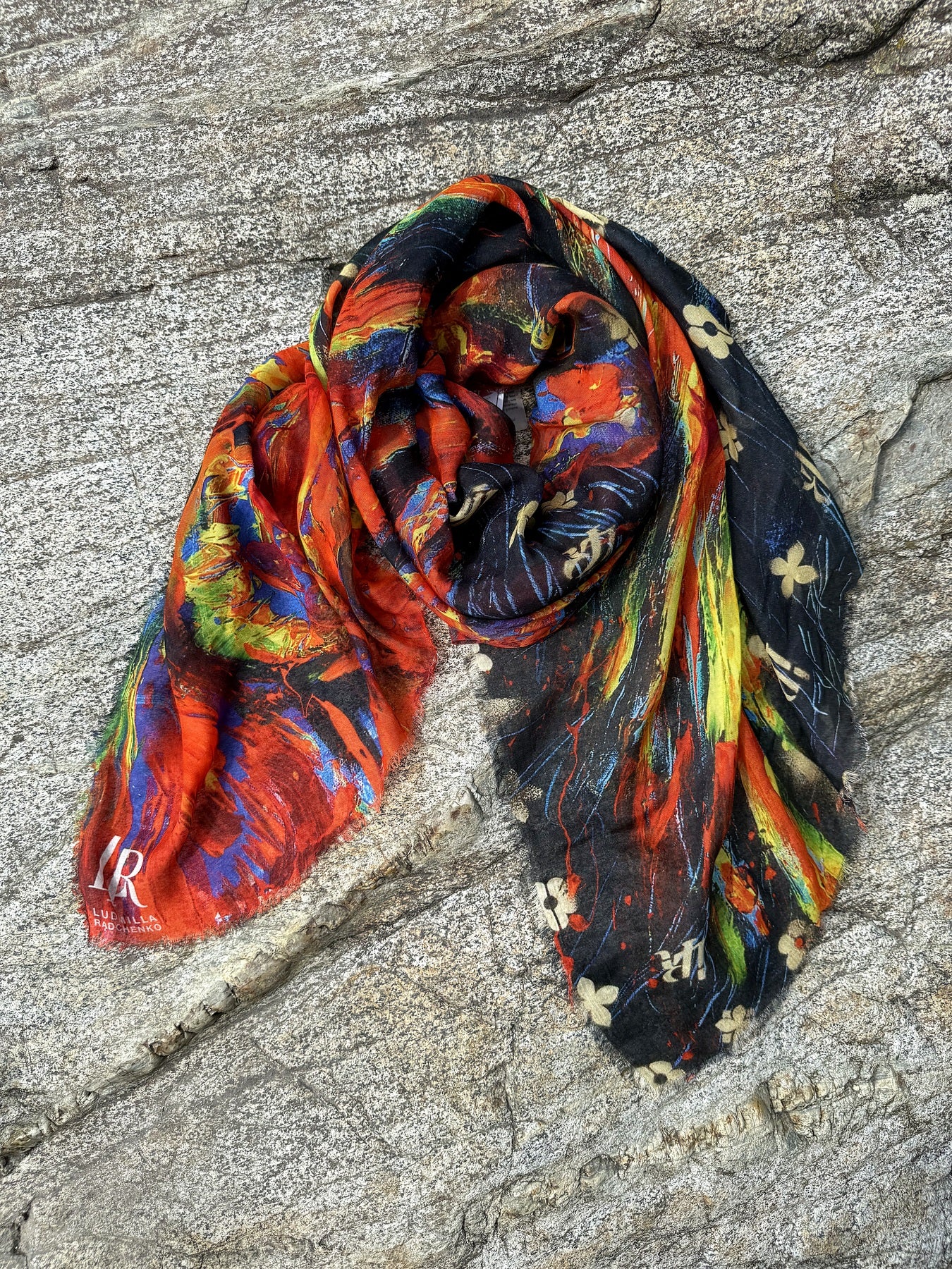 FullArt Fire Bird - Premium Colorful Signed Unisex Foulard - 140X140cm