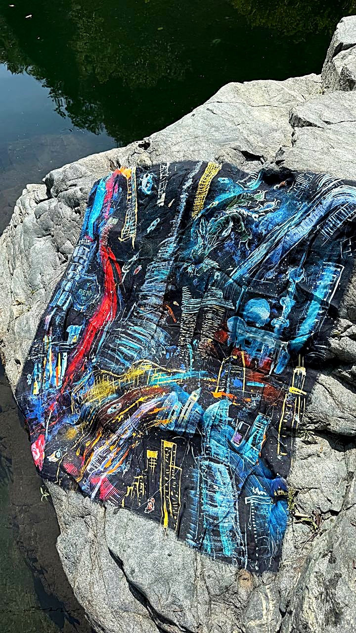 FullArt Dubai Chaos - Premium Colorful Signed Unisex Foulard - 140X140cm