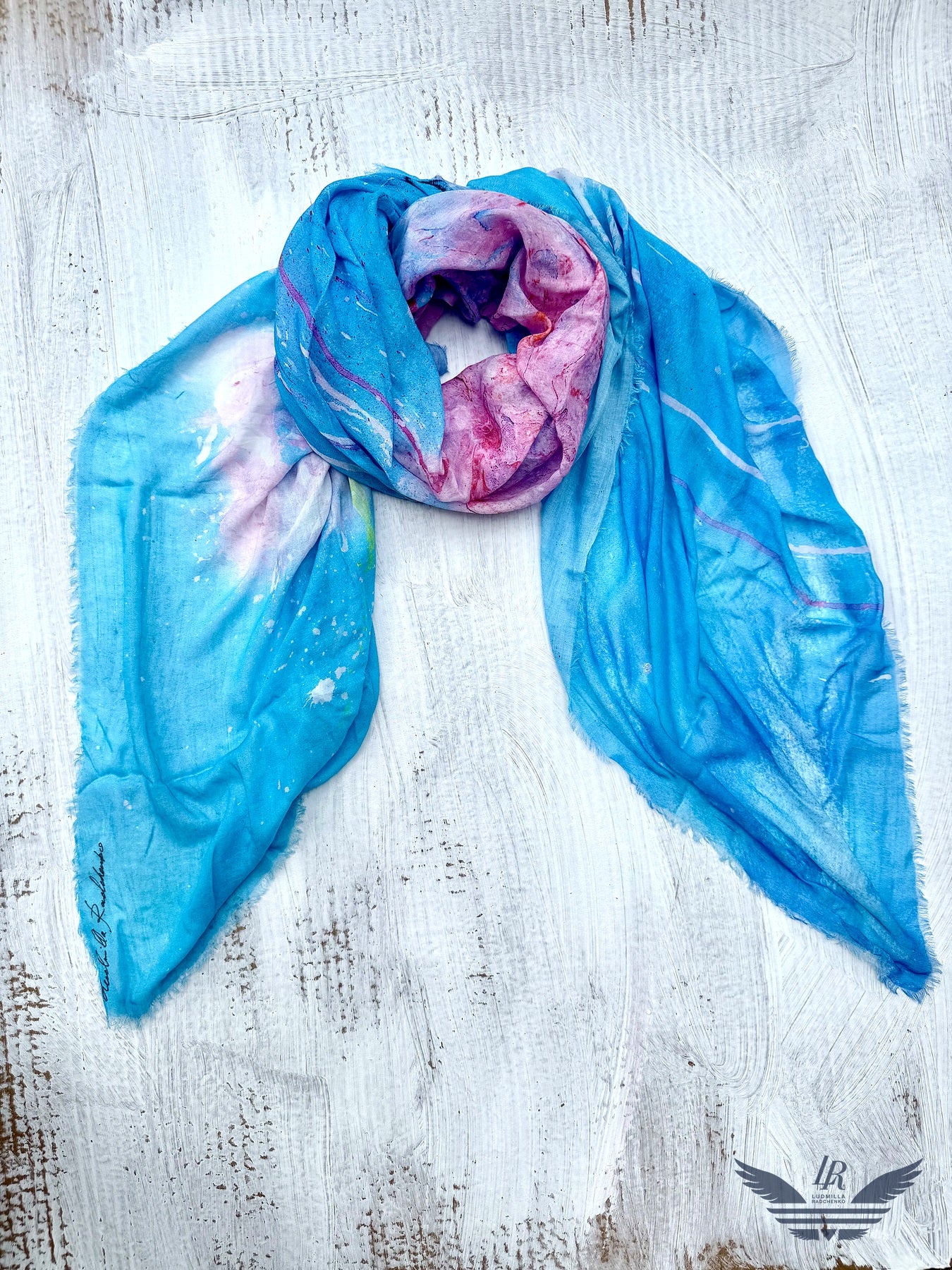 FullArt Mind Cloud - Premium Colorful Signed Unisex Foulard - 140X200cm