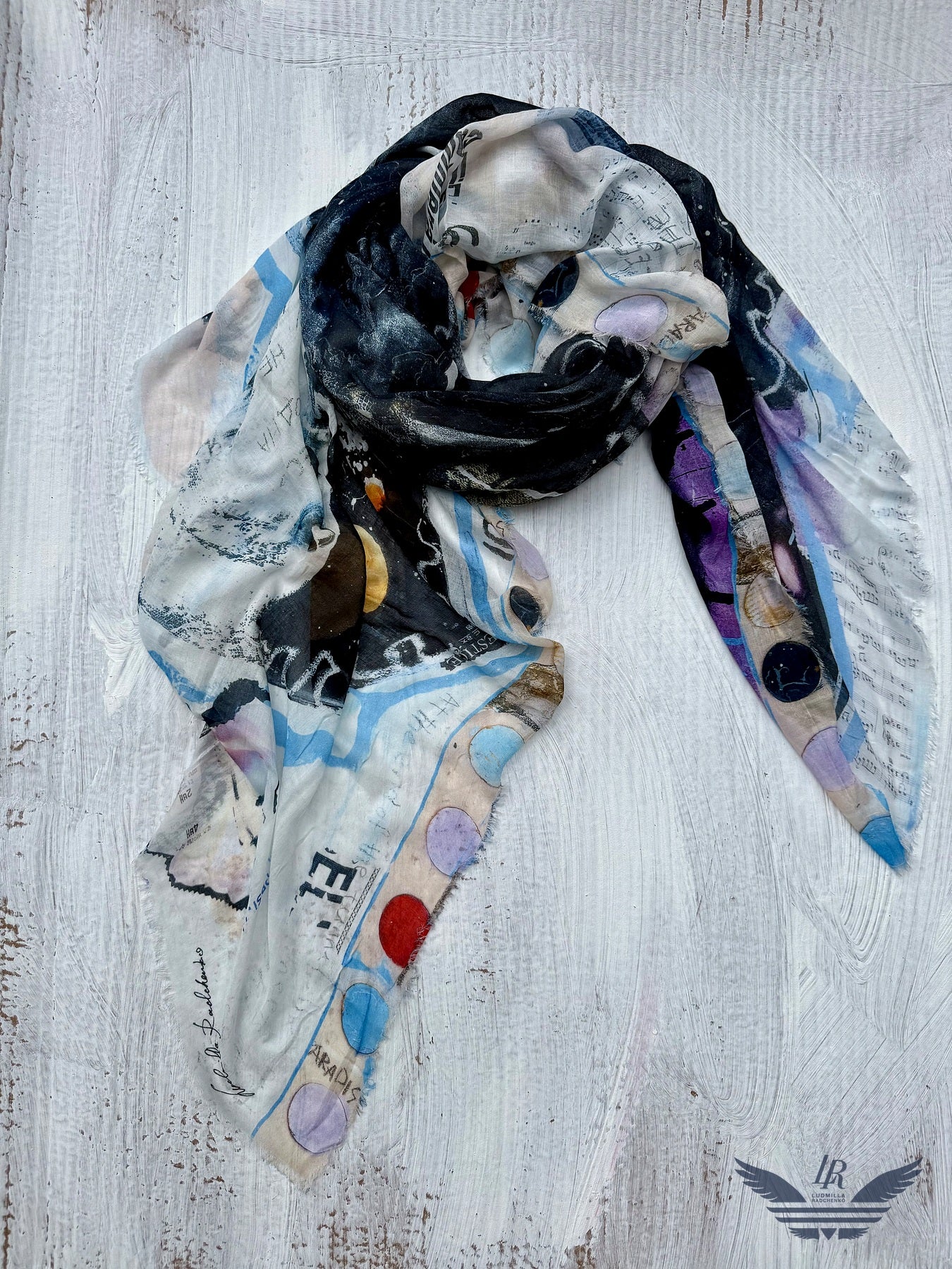 FullArt Shadow & Light - Premium Colorful Signed Unisex Foulard - 140X200cm