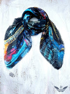 FullArt Dubai Chaos - Premium Colorful Signed Unisex Foulard - 140X140cm