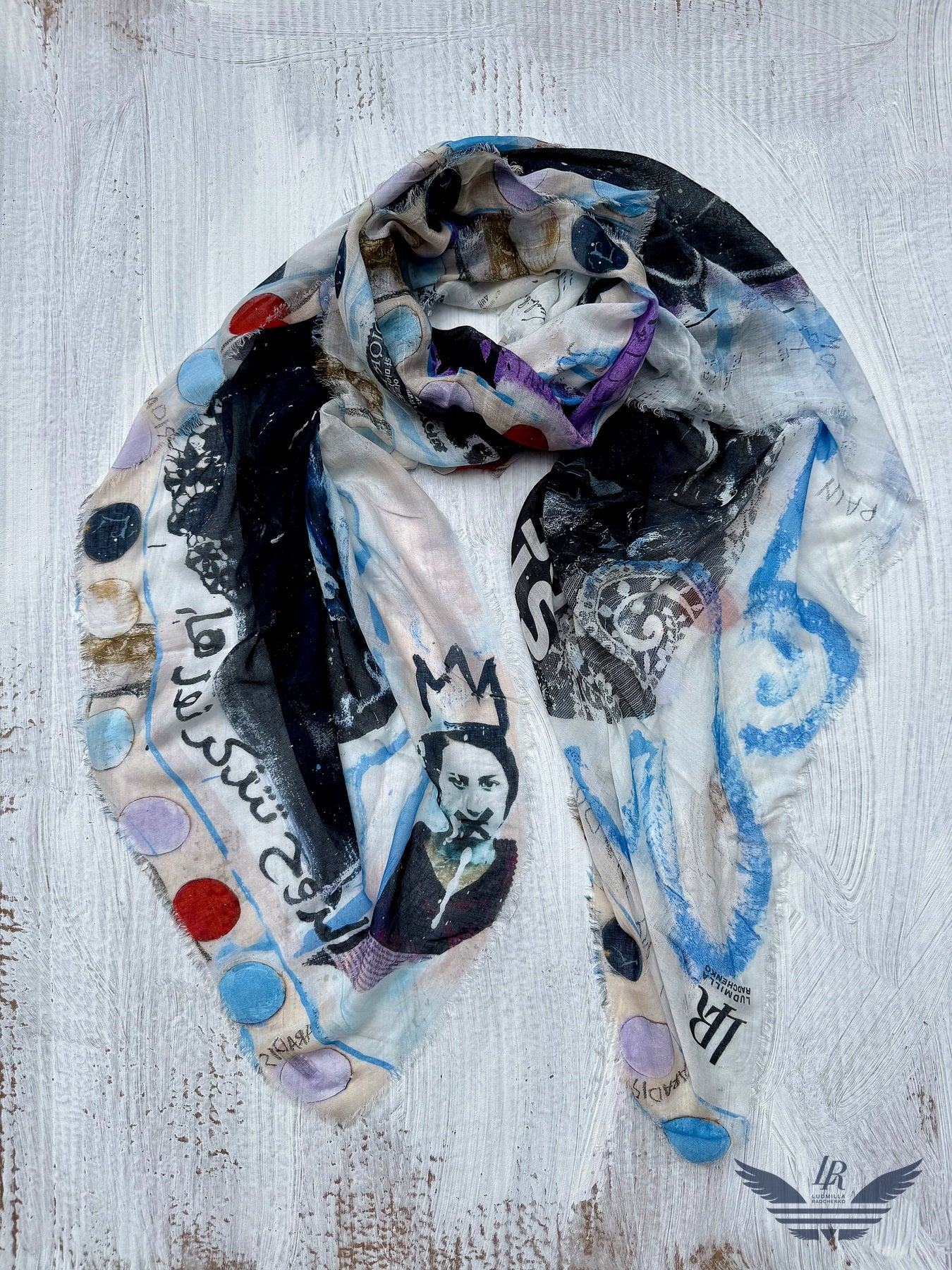 FullArt Shadow & Light - Premium Colorful Signed Unisex Foulard - 140X200cm