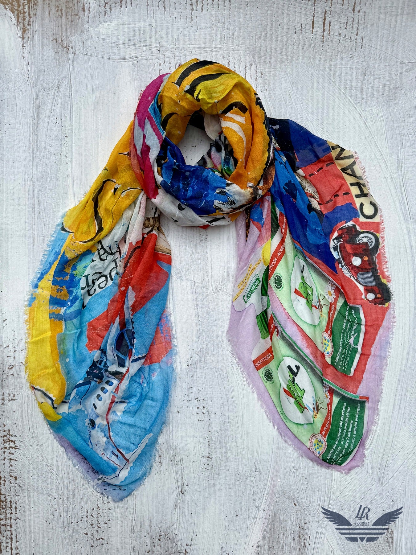 FullArt Muse of Fire - Premium Colorful Signed Unisex Foulard - 140X200cm