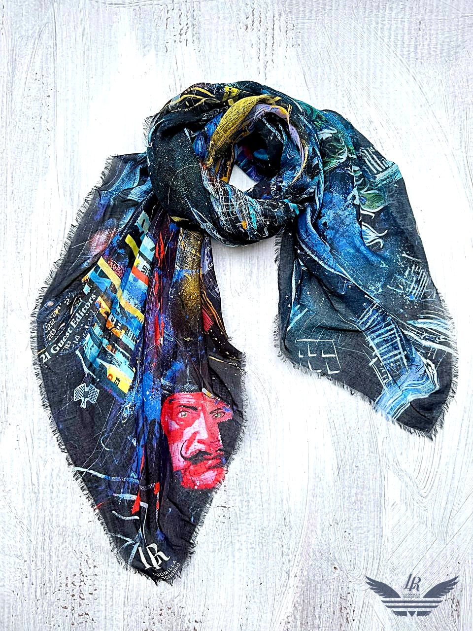 FullArt Dubai Chaos - Premium Colorful Signed Unisex Foulard - 140X140cm