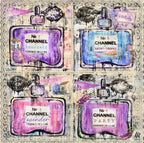 FullArt Channel Of Lavender Saint-Tropez - Multiple Art print scarf 140X140, art-to-wear, limited edition