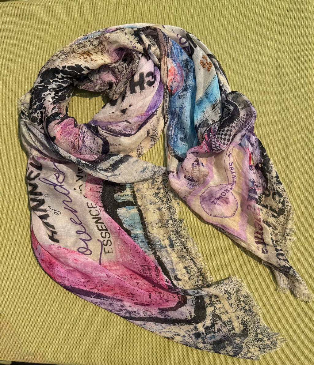 FullArt Channel Of Lavender Saint-Tropez - Multiple Art print scarf 140X140, art-to-wear, limited edition