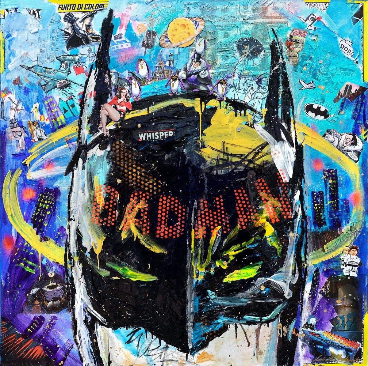 Art Work BADMAN 120X120cm, Art Series Brand Evolution, 2023, unique piece