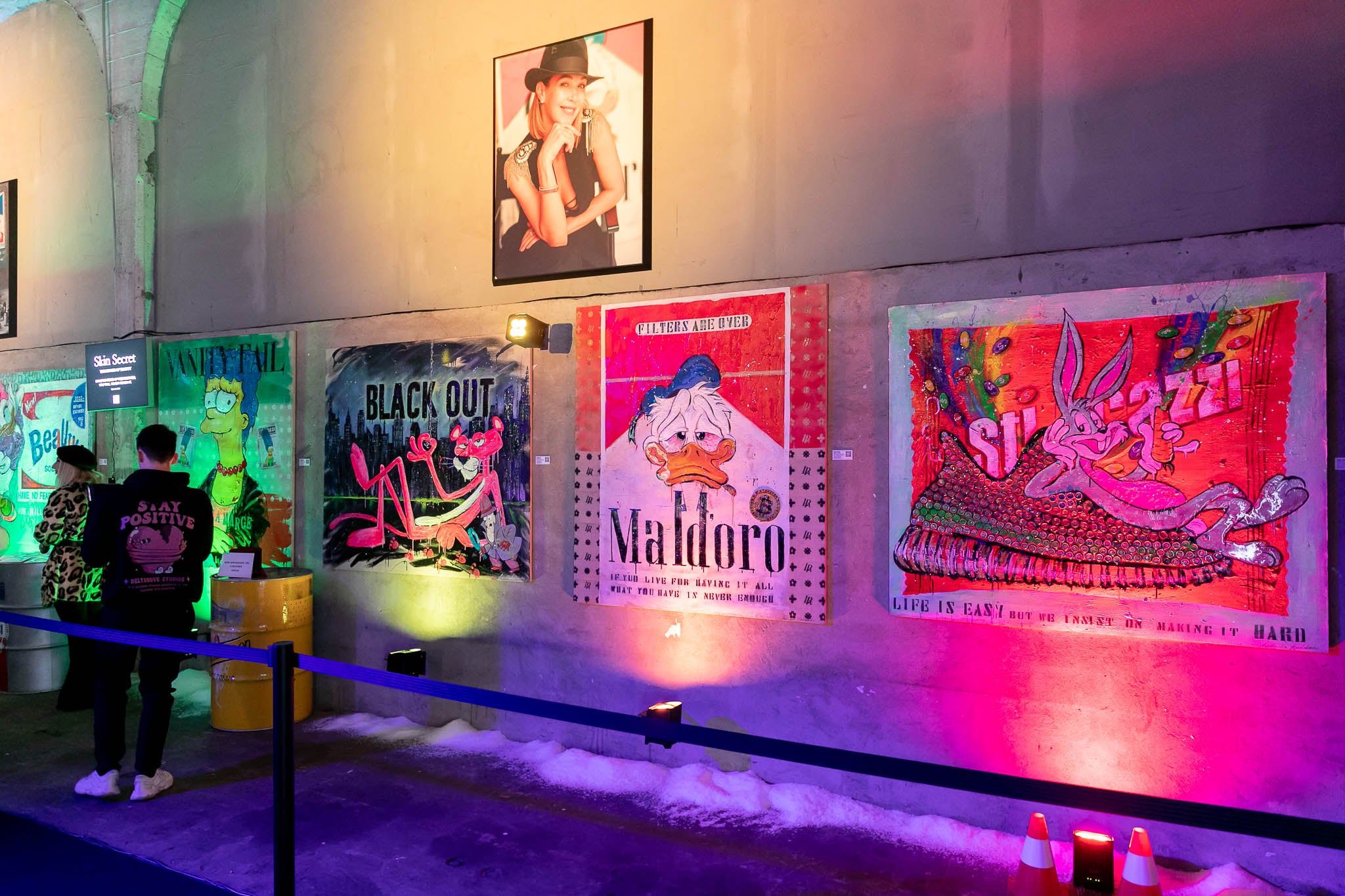 Art Work BLACK OUT, Artwork 140X160 Cm, Art Series ICONS RECYCLING 2022, unique piece