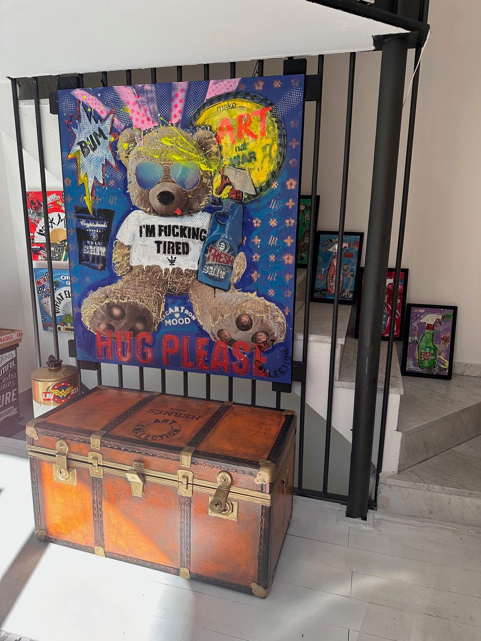 Art Work Tired Bear 145X125Cm, Art Series Brand Revolution, 2024, unique piece