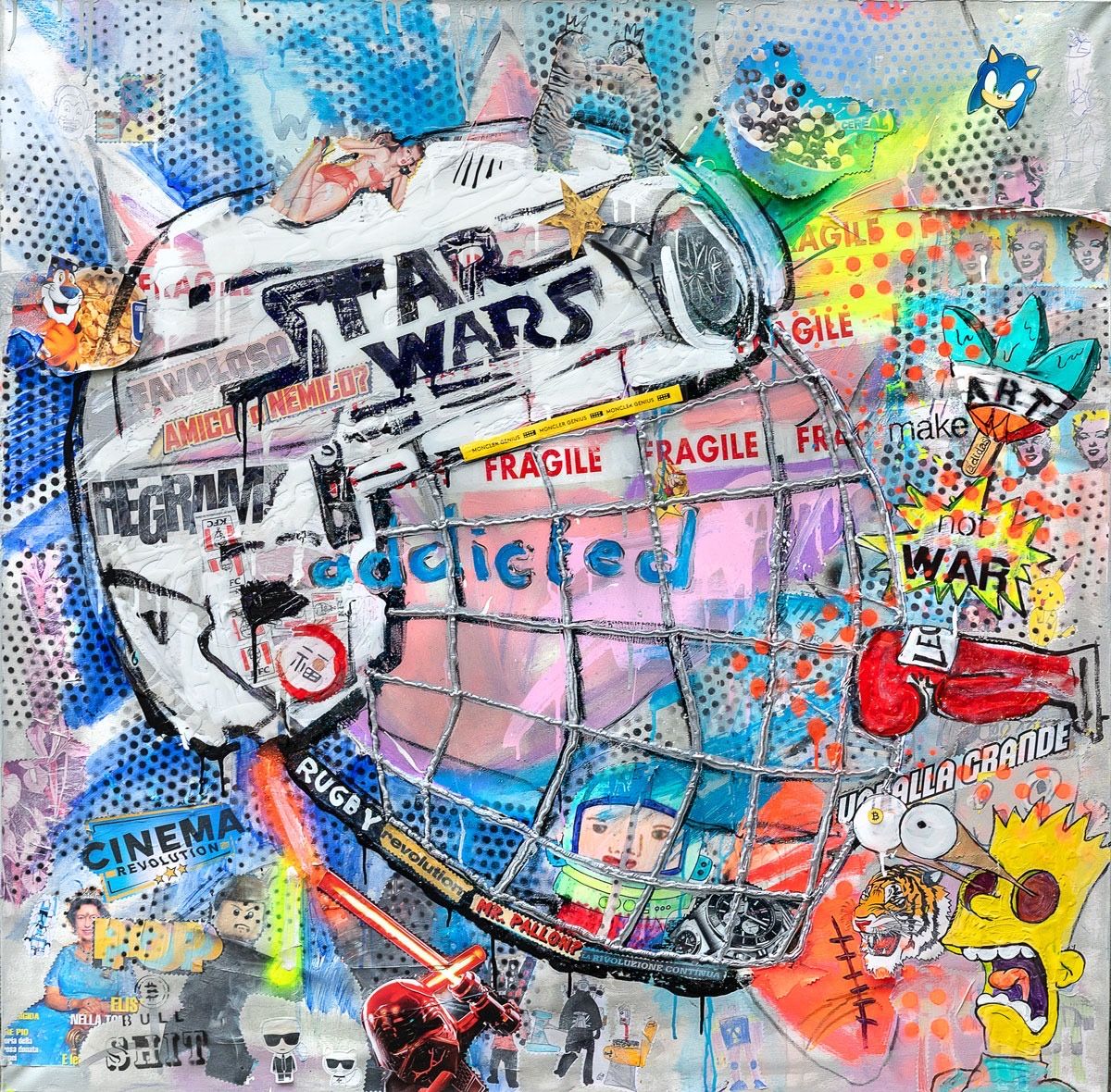 Art Work SOCIAL RUGBY 120X120cm, Art Series Brand Evolution, 2023, unique piece