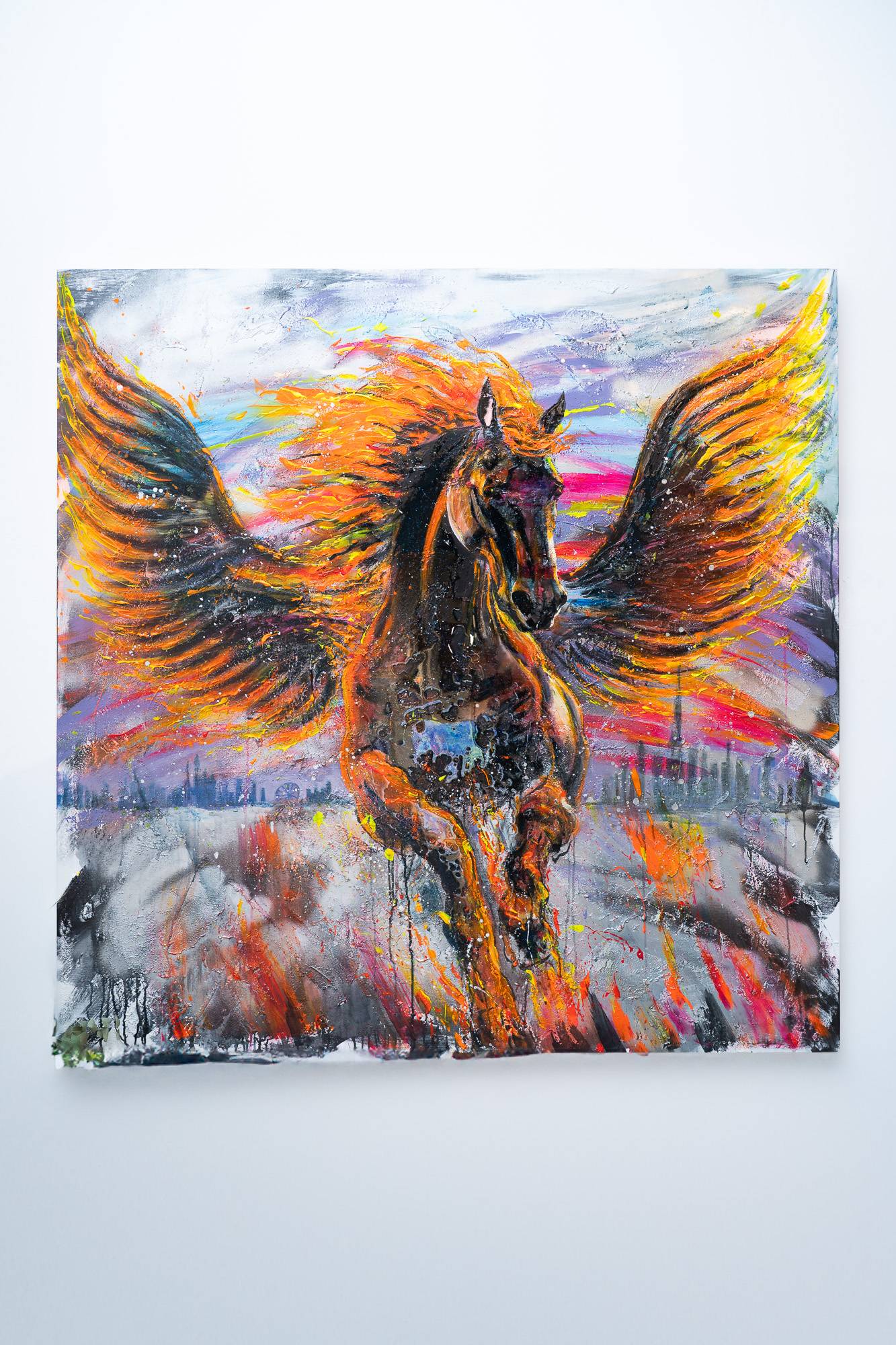 Artwork FIRE HORSE, 150X150Cm, Art Series The Wings of Power, 2025