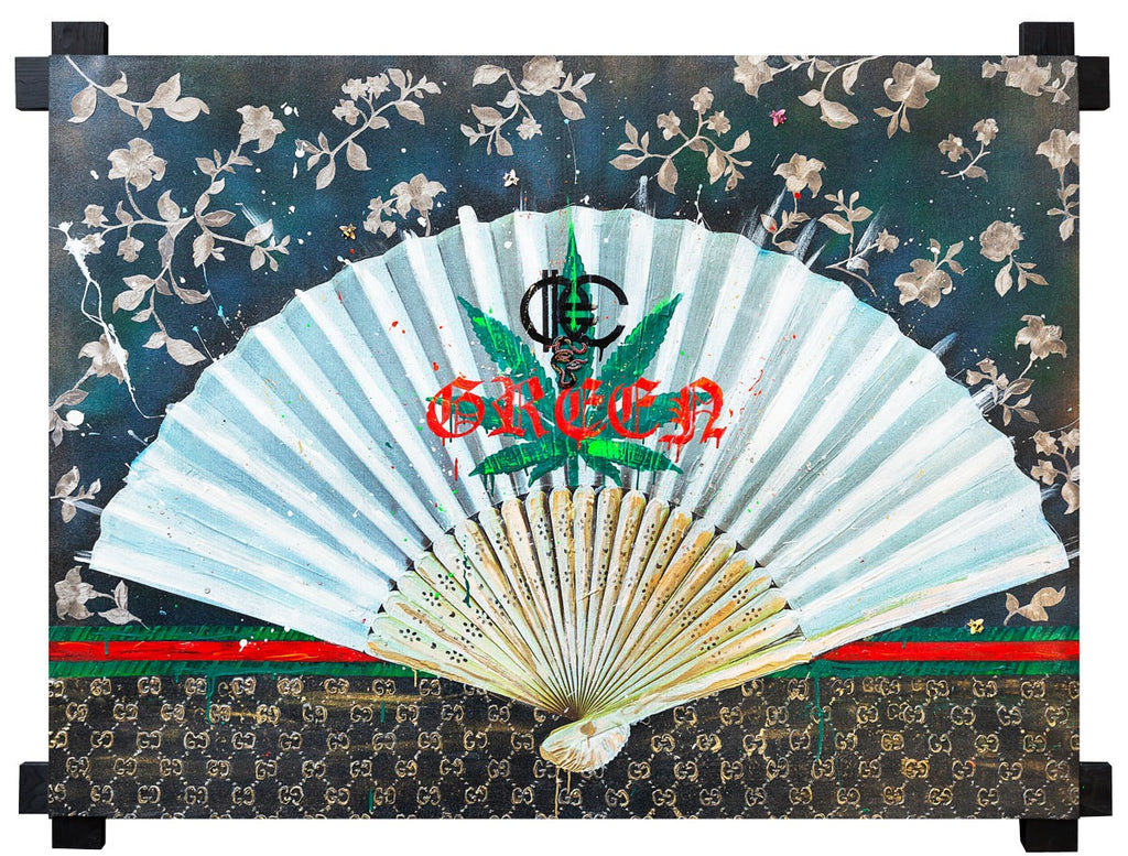 Art Work BE GREEN FAN130X175cm, Art Series Brand Revolution, 2023, unique piece