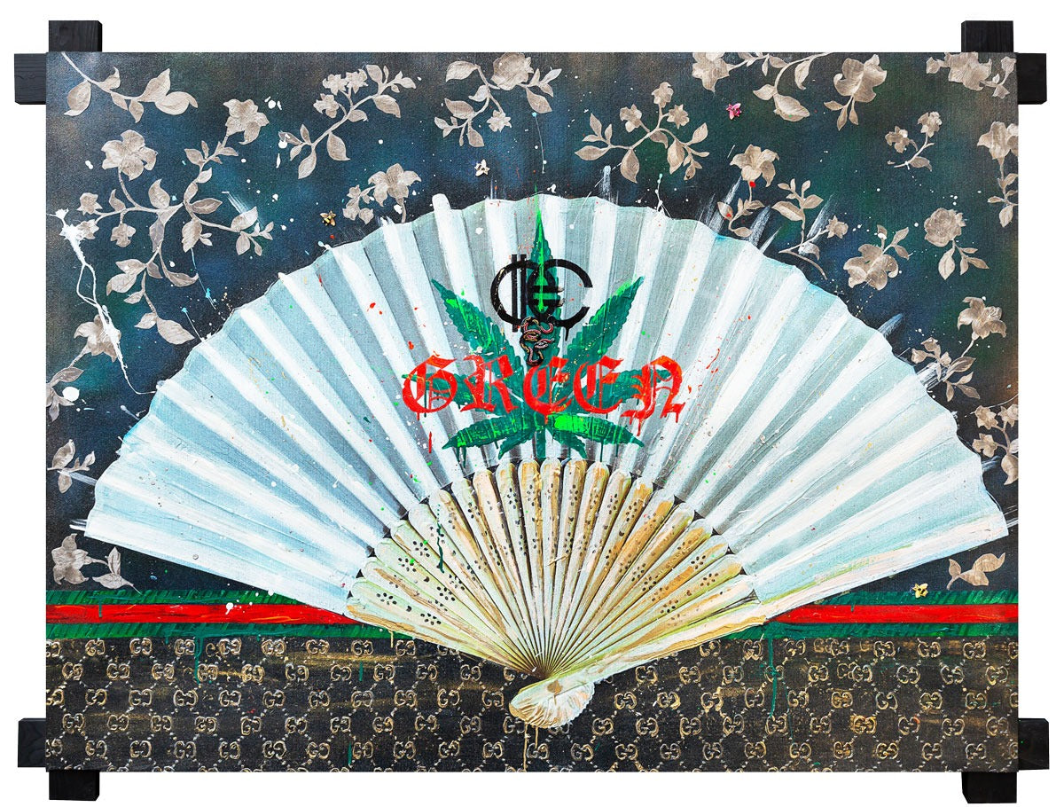 Art Work BE GREEN FAN130X175cm, Art Series Brand Revolution, 2023, unique piece