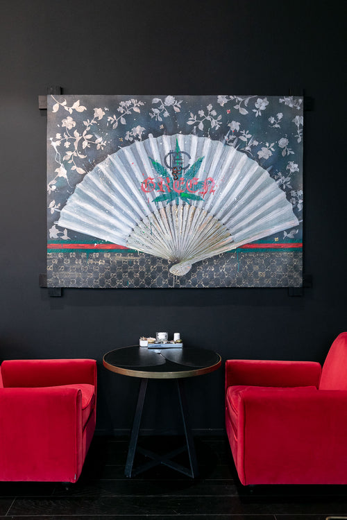 Art Work BE GREEN FAN130X175cm, Art Series Brand Revolution, 2023, unique piece