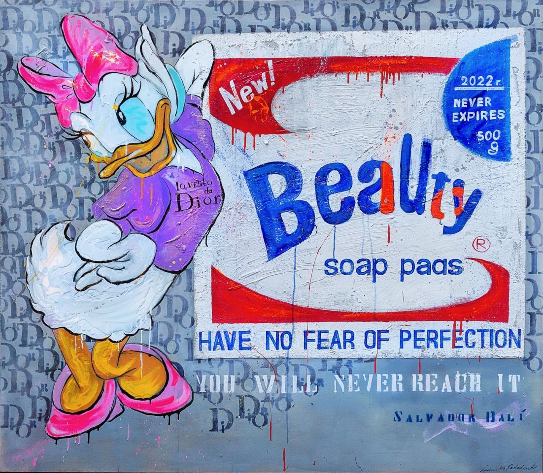 Art Work BEAUTY TABS, 160 X 140cm , Art Series ICONS RECYCLING 2022, unique piece