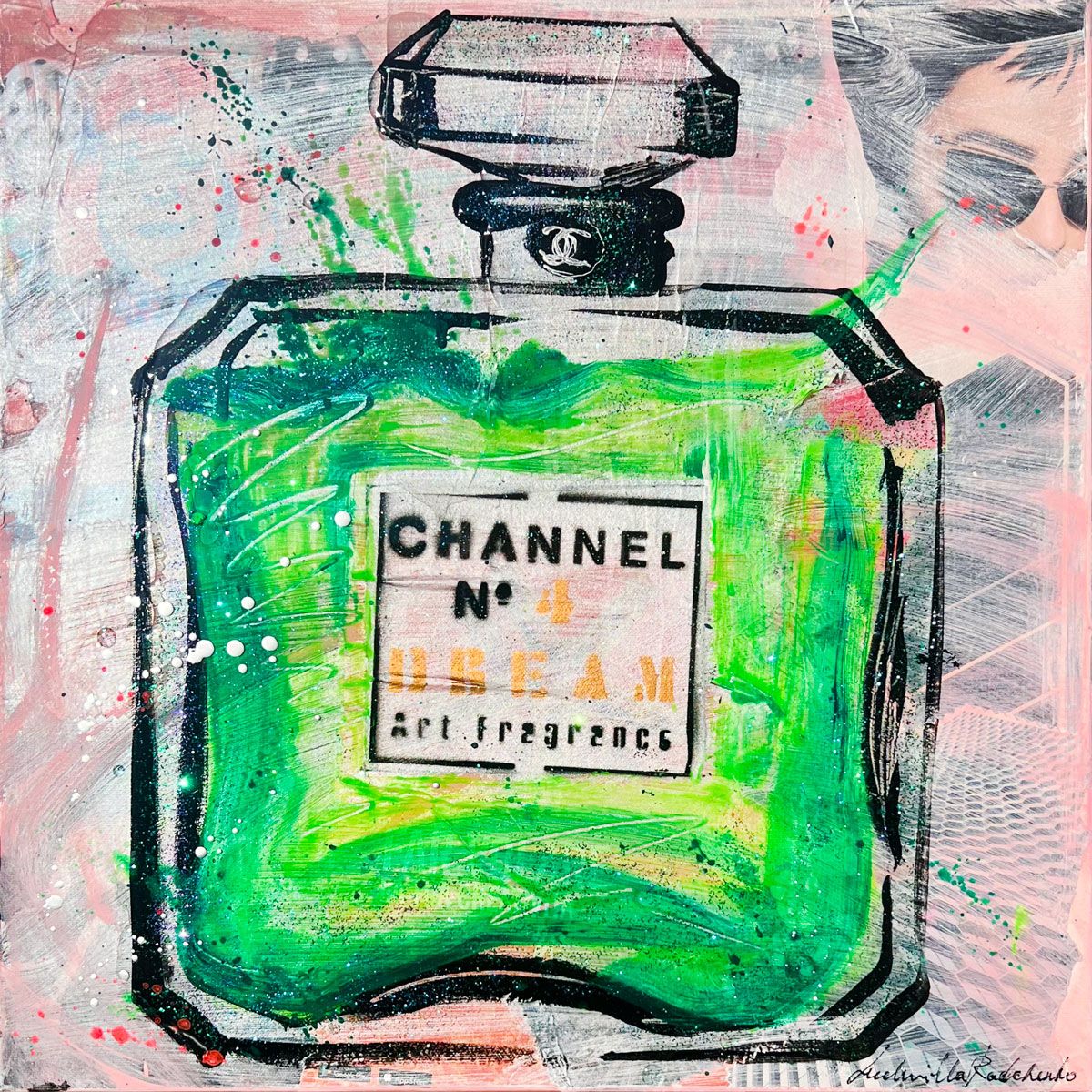 Art Work Channel N.2 Dream,  50X50Cm, Unique piece, Art Series LIFE ESSENCE” Limited Edition, 2023