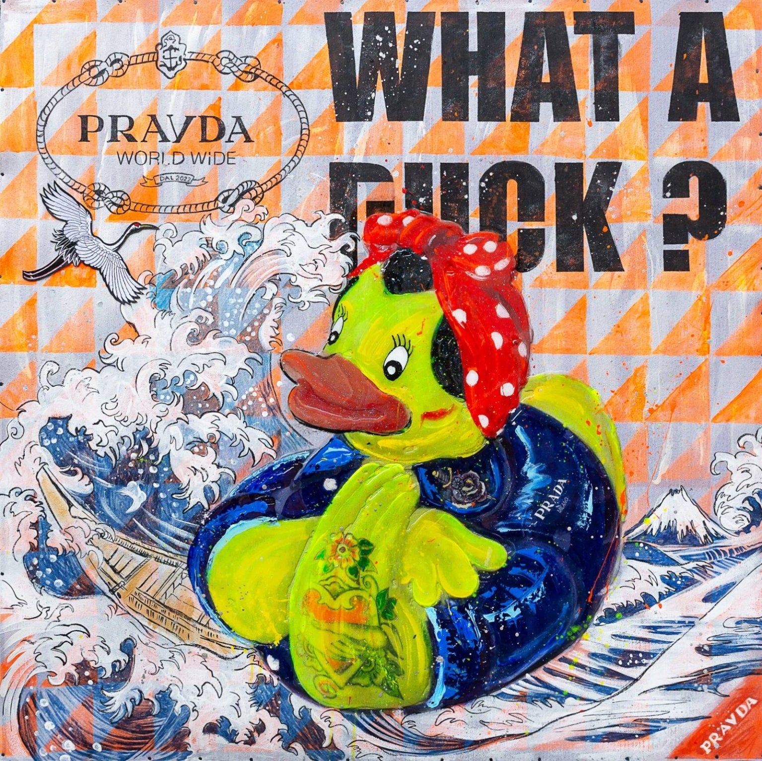 Art Work Duck Revolution 130X130cm, Art Series Brand Revolution, 2023, unique piece
