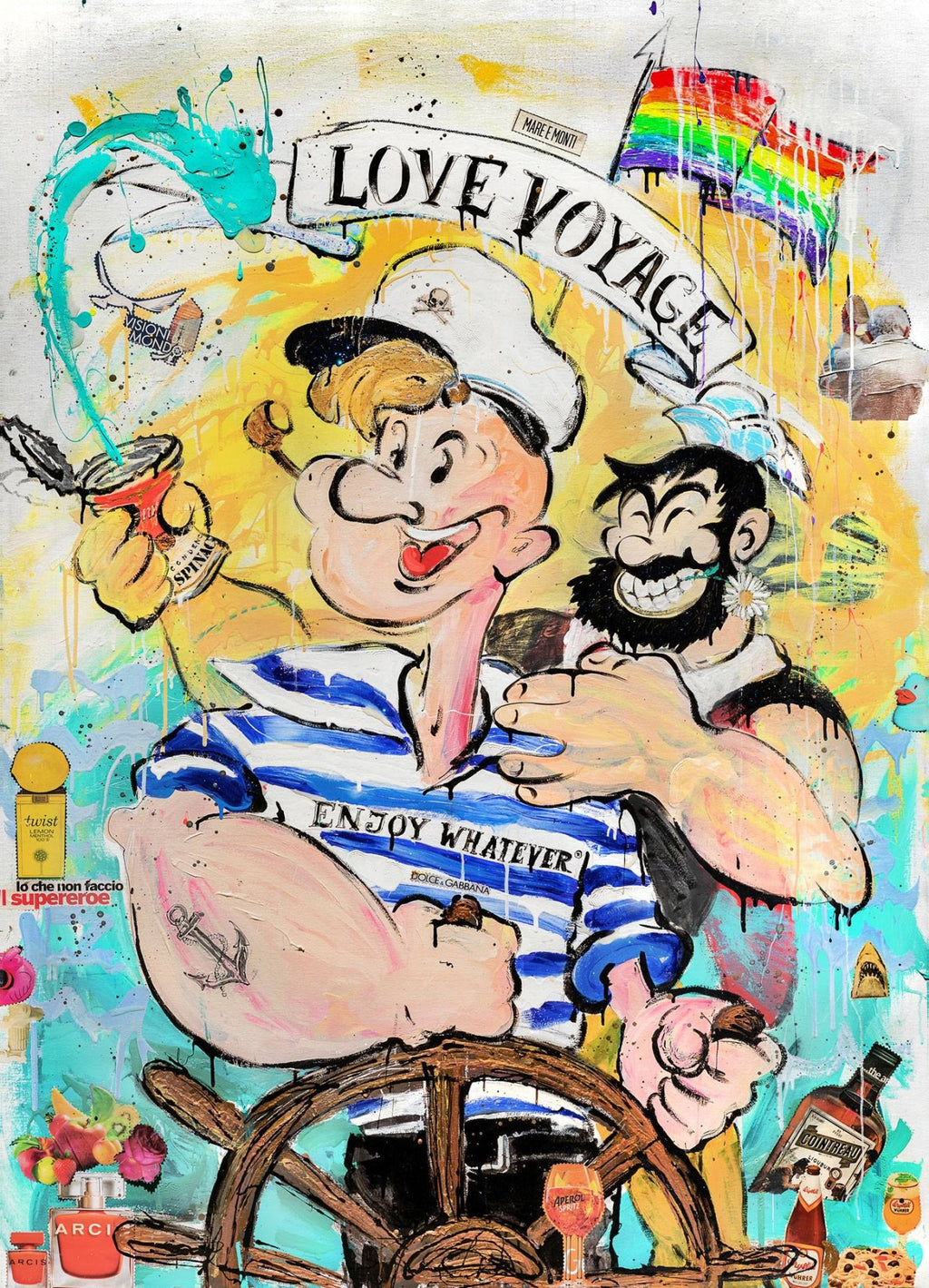 Art Work LOVE OVER BORDERS,180X130Cm, Art Serie Voyage, 2020, unique piece , Private Collection