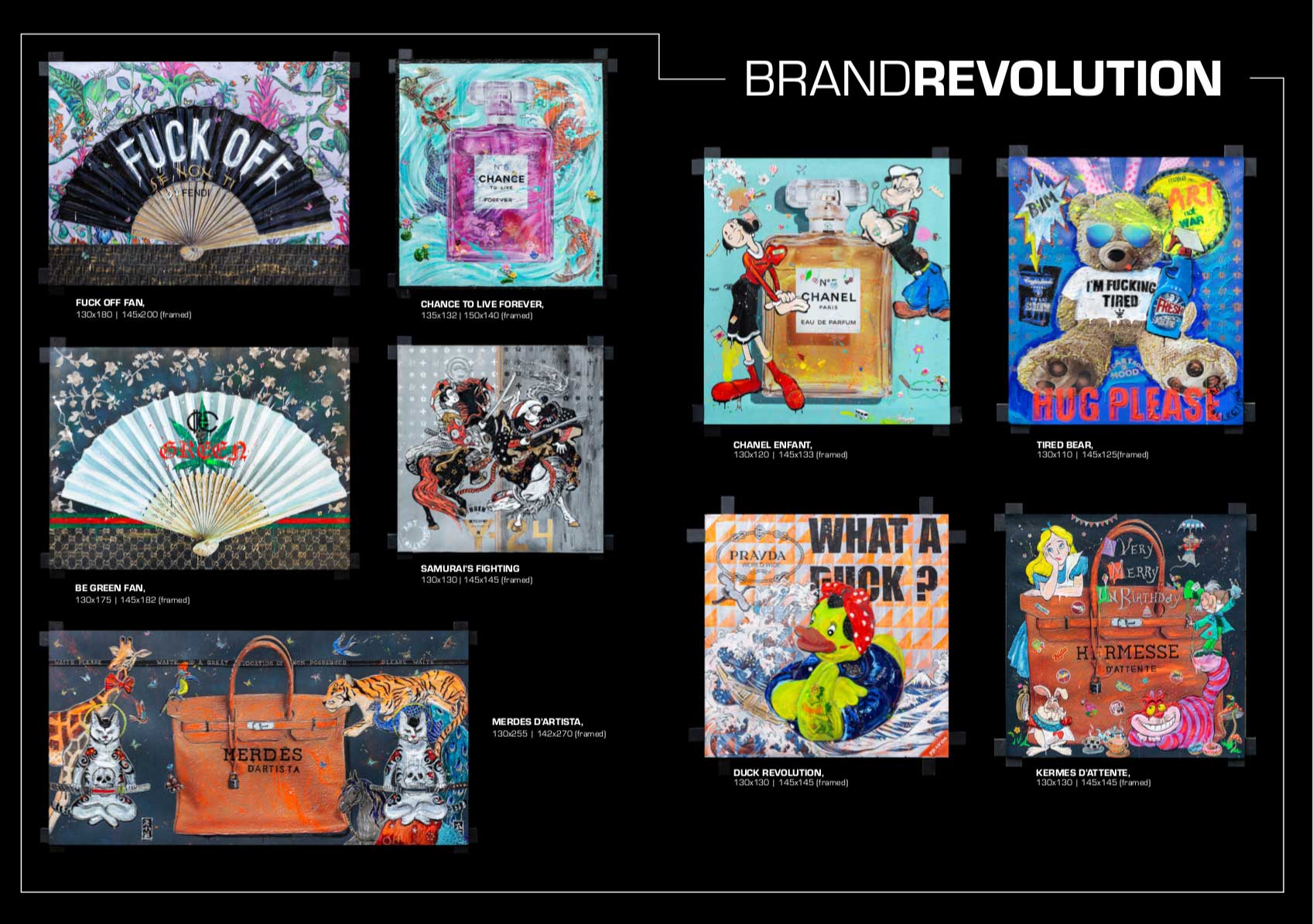 Art Work Merdes D'Artiste 130X255, Art Series Brand Revolution, 2023, unique piece