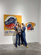 Art Work PEACE PLEASE, 160 X 140cm , Art Series ICONS RECYCLING 2022, unique piece