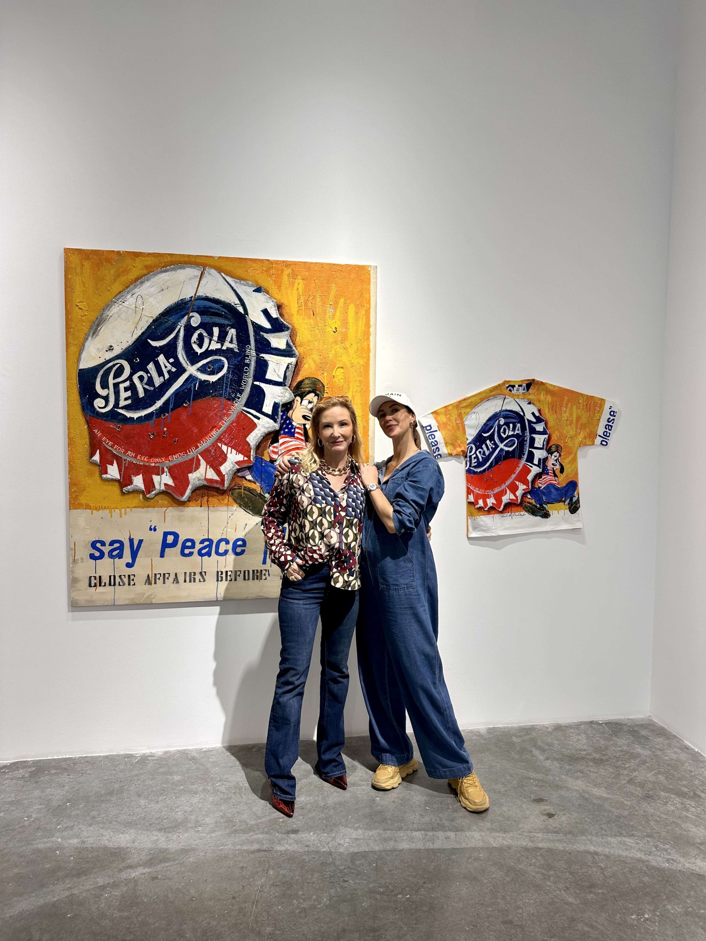 Art Work PEACE PLEASE, 160 X 140cm , Art Series ICONS RECYCLING 2022, unique piece