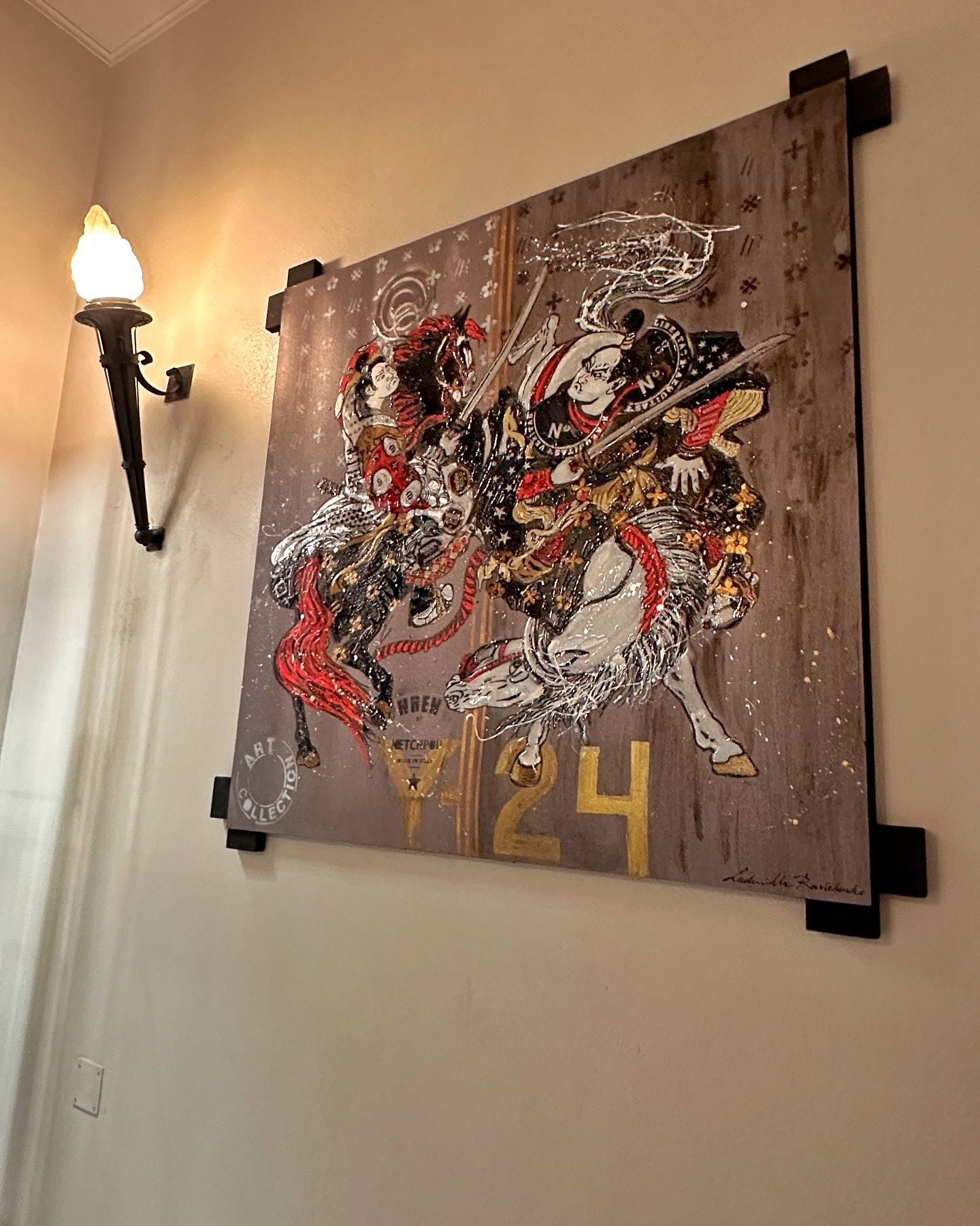 Art Work Samurai'S Fighting 145X145Cm, Art Series Brand Revolution, 2023, unique piece, private collection