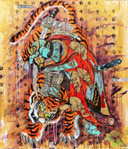 Art Work Tiger&Samurai 140X120cm, Art Series Brand Evolution, 2023, unique piece, private collection