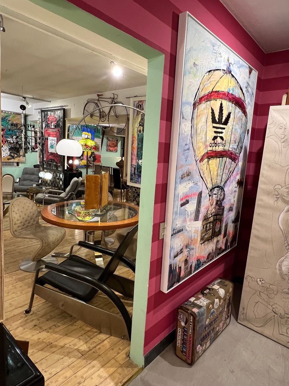 ArtWork ADDICTED TO TRAVEL l 180X130Cm, Art Series Voyage, 2020, Private Collection