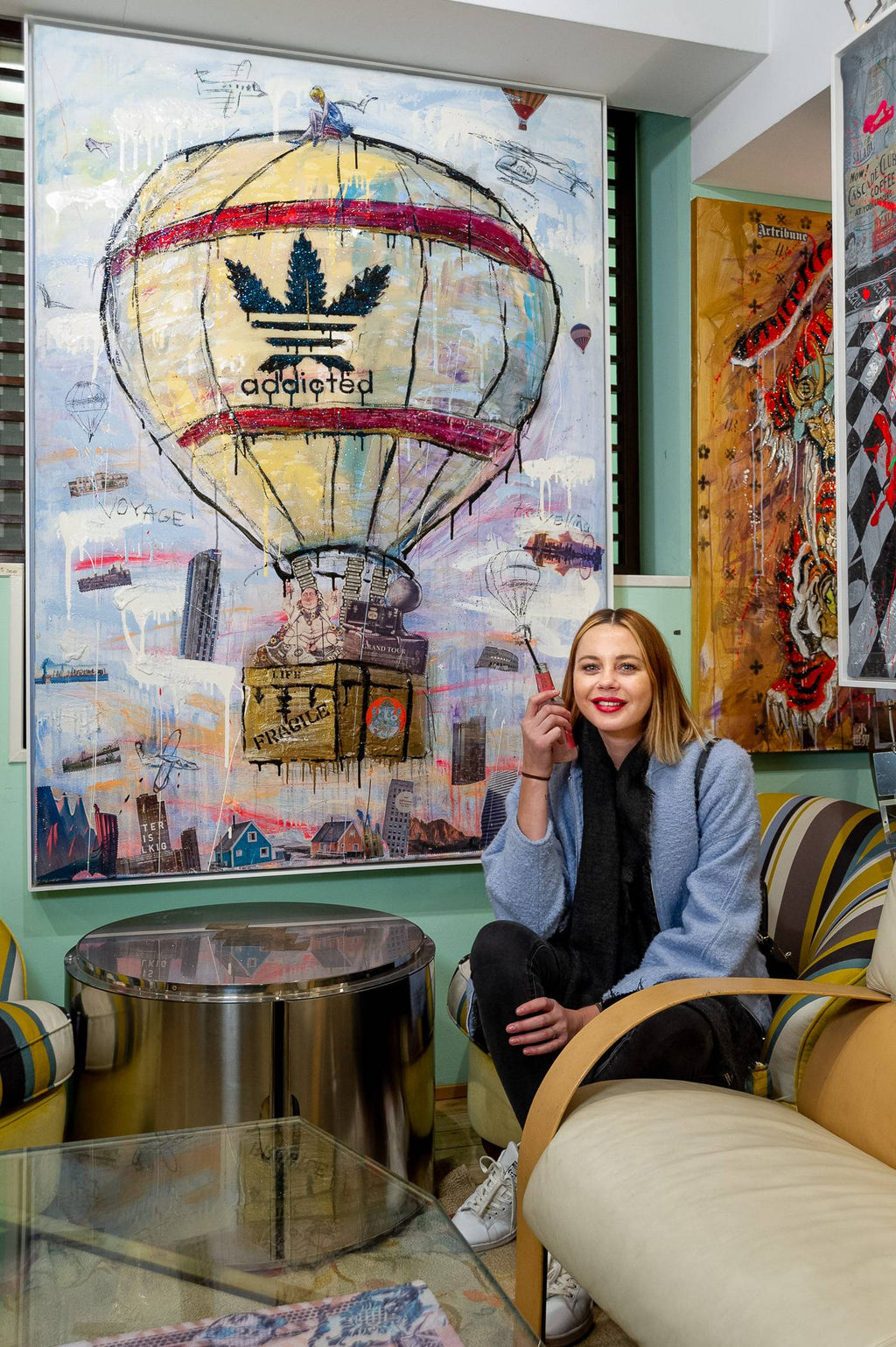 ArtWork ADDICTED TO TRAVEL l 180X130Cm, Art Series Voyage, 2020, Private Collection