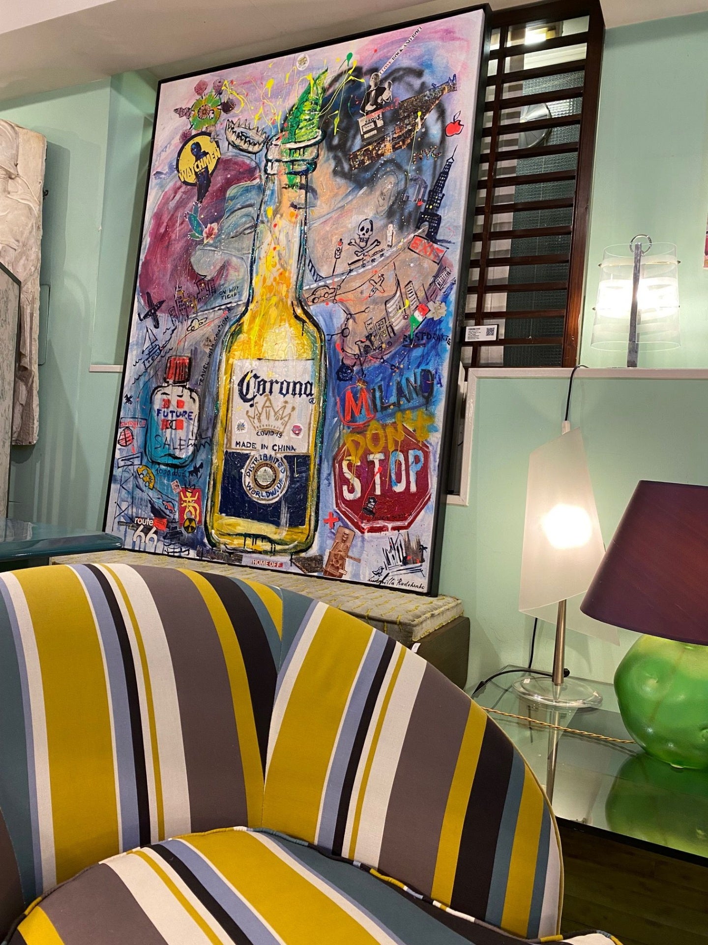 ArtWork CORONA KISS 180X130Cm, 2020, Art Serie Voyage, 2020, unique piece