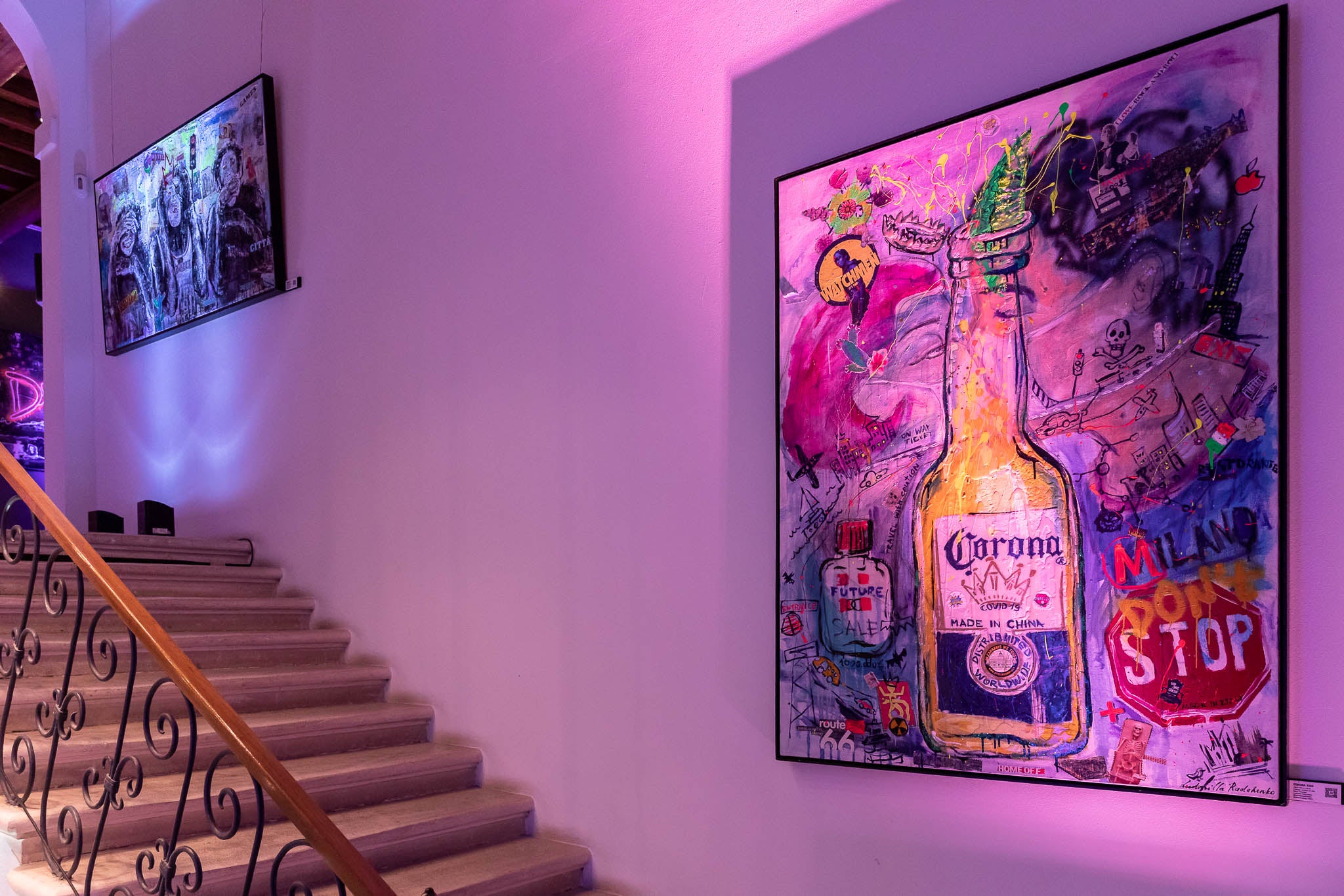 ArtWork CORONA KISS 180X130Cm, 2020, Art Serie Voyage, 2020, unique piece