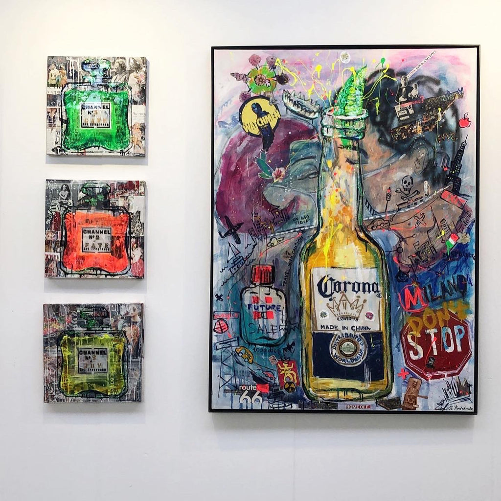 ArtWork CORONA KISS 180X130Cm, 2020, Art Serie Voyage, 2020, unique piece