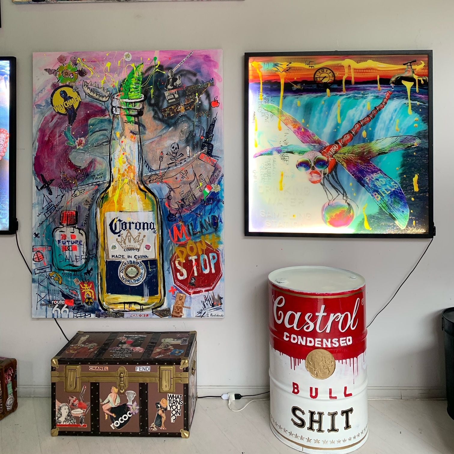 ArtWork CORONA KISS 180X130Cm, 2020, Art Serie Voyage, 2020, unique piece