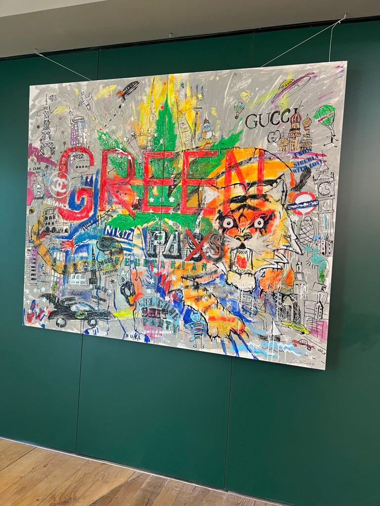 ArtWork GREEN PASS 200X220Cm, unique piece, Art Series EXTRA 2022
