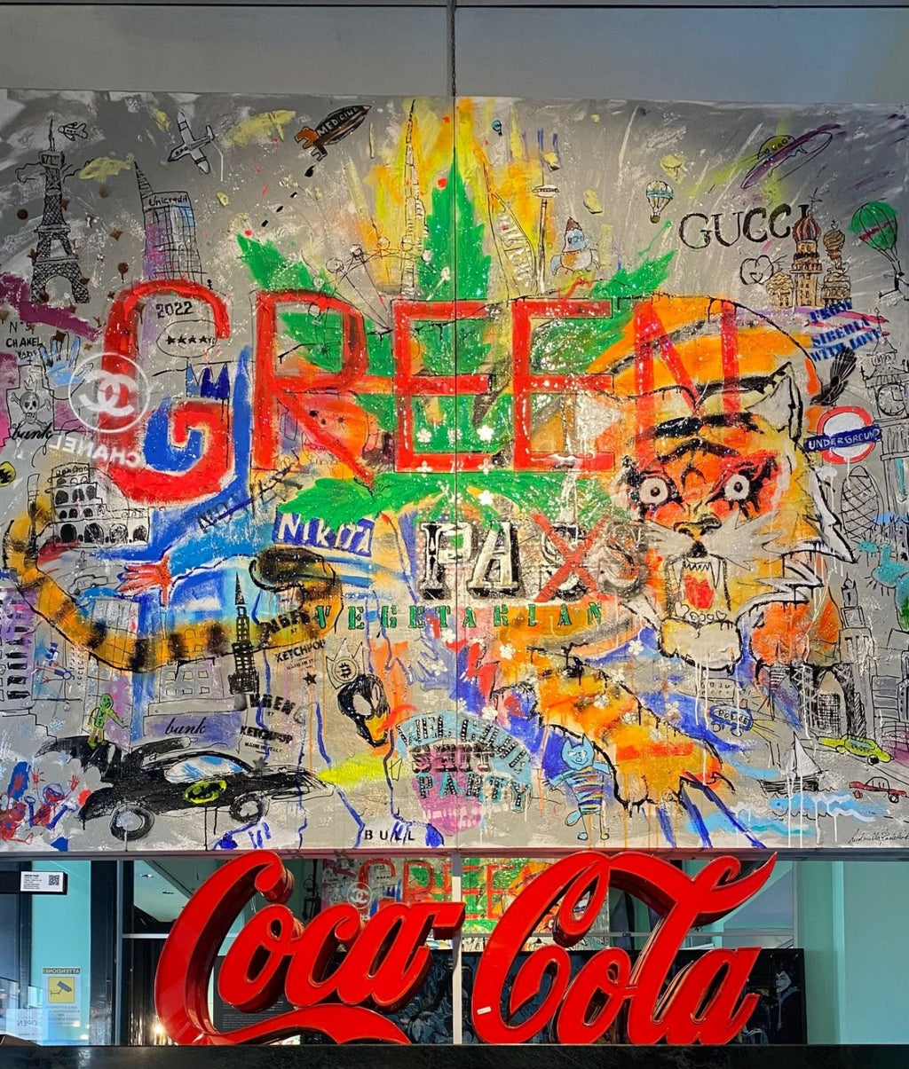 ArtWork GREEN PASS 200X220Cm, unique piece, Art Series EXTRA 2022