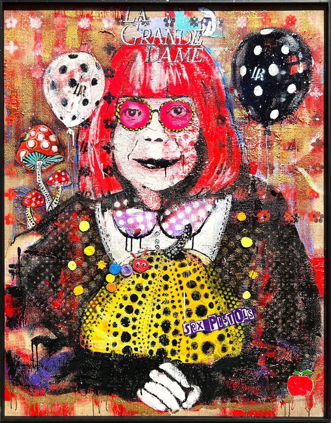 ArtWork KUSAMA WORLD 135X105Cm, unique piece 2023
