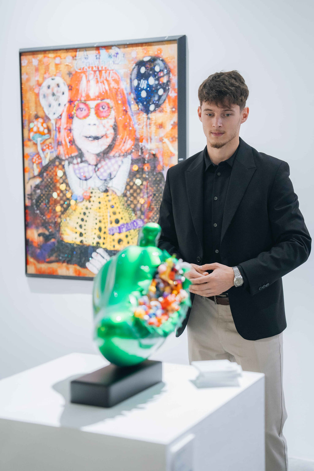 ArtWork KUSAMA WORLD 135X105Cm, unique piece 2023