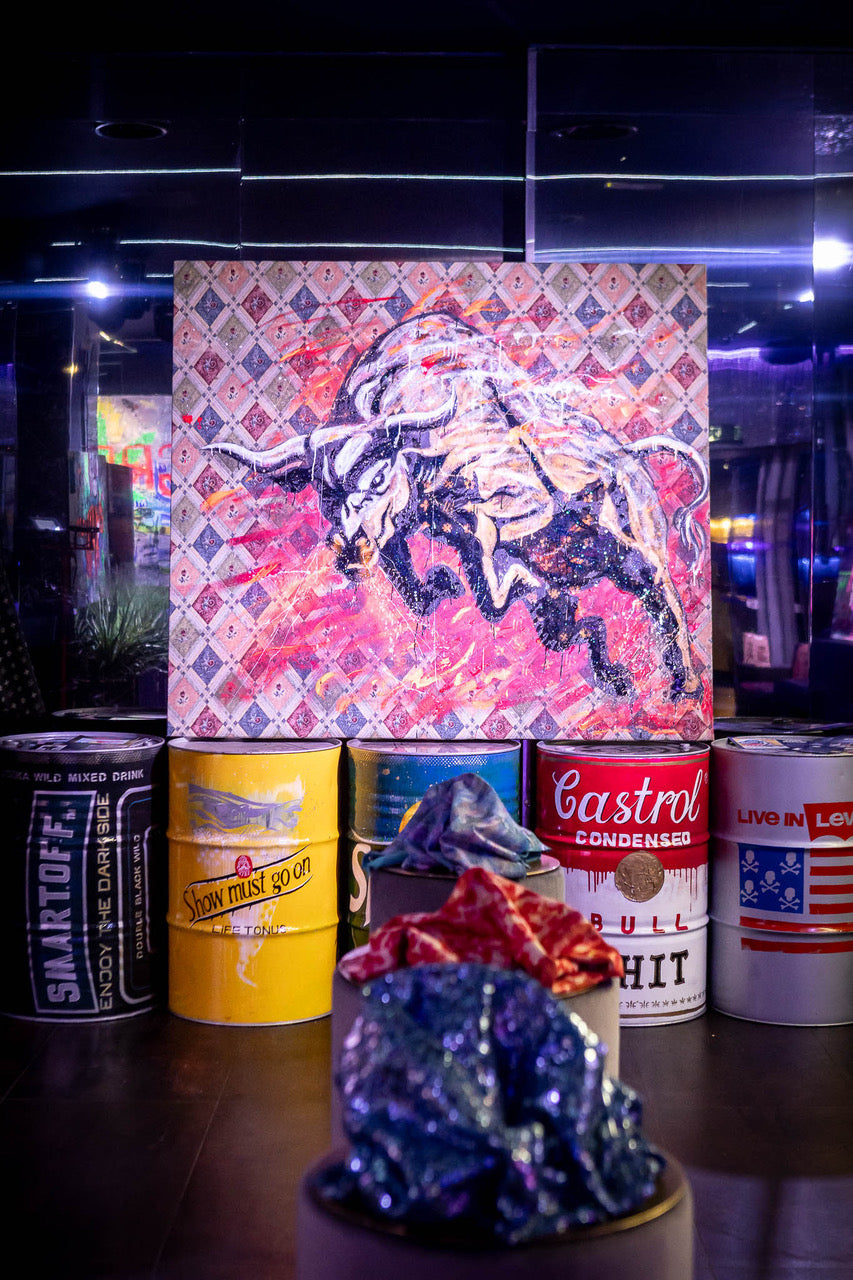 ArtWork RED BULL 170X190Cm, unique piece, Art Series EXTRA 2022