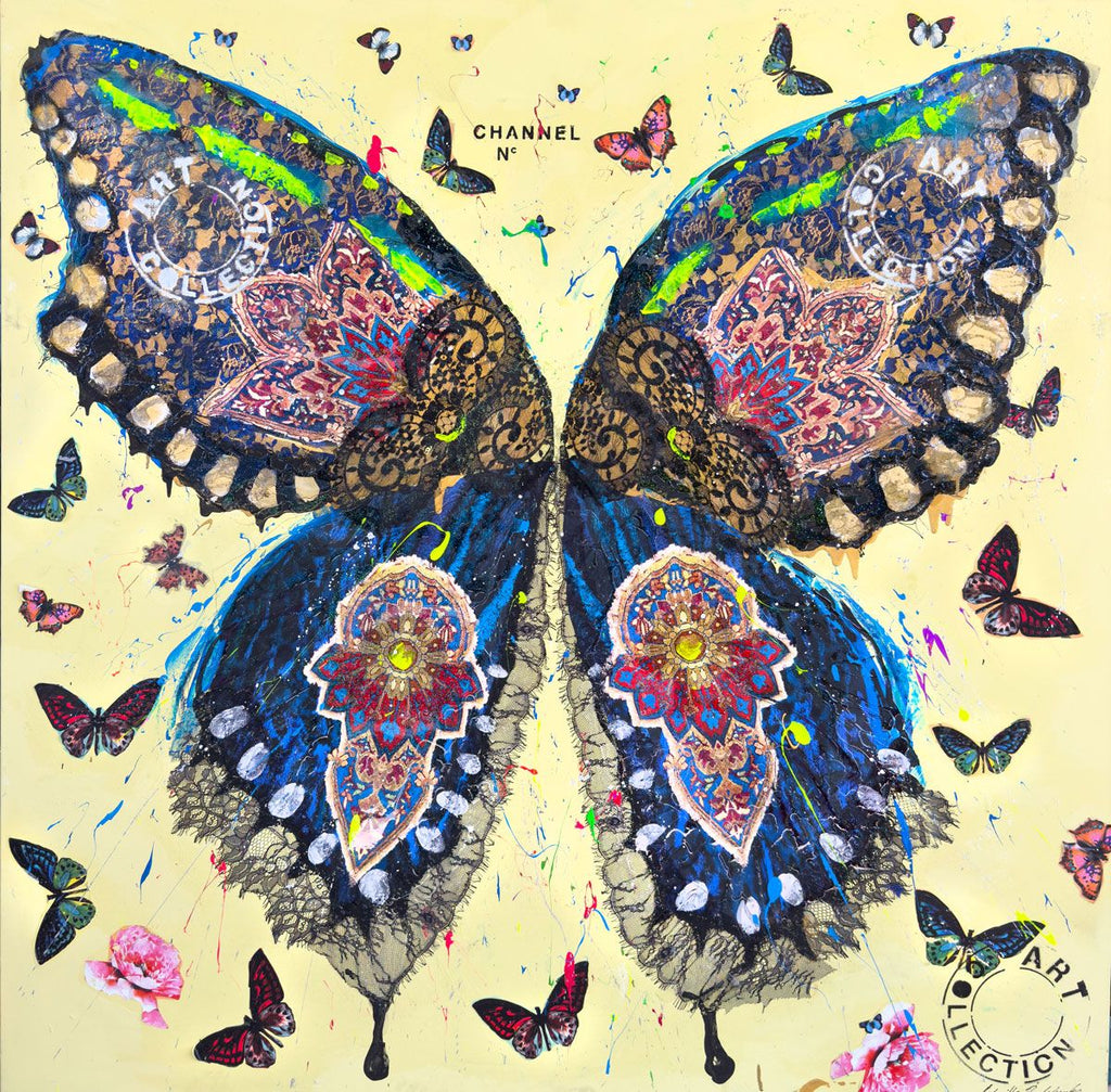 Artwork BUTTERFLY LIGHT TIME,  140X140cm, Art Series THE WINGS of POWER 2025, Dubai