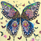 Artwork BUTTERFLY LIGHT TIME,  140X140cm, Art Series THE WINGS of POWER 2025, Dubai