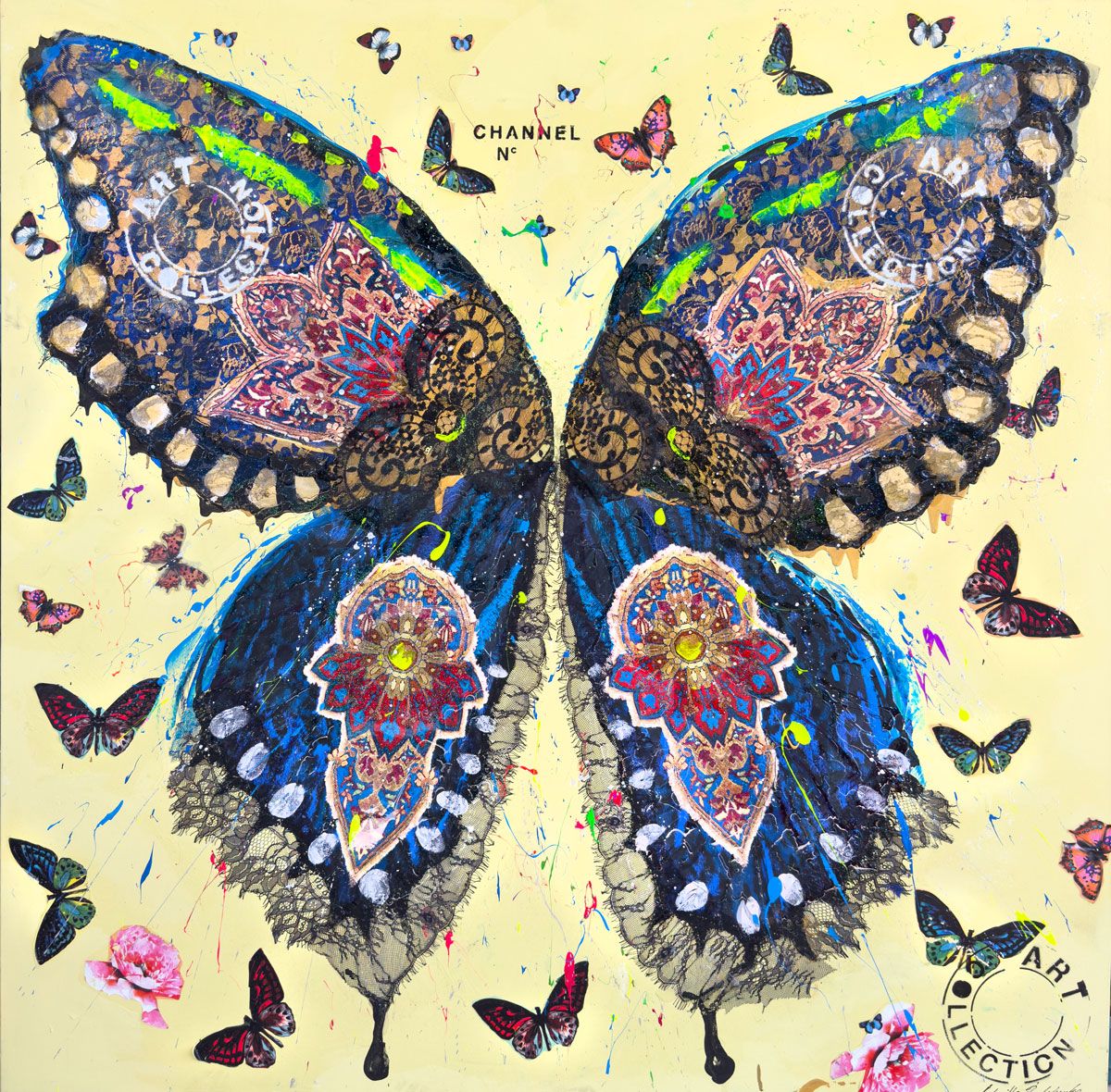 Artwork BUTTERFLY LIGHT TIME,  140X140cm, Art Series THE WINGS of POWER 2025, Dubai