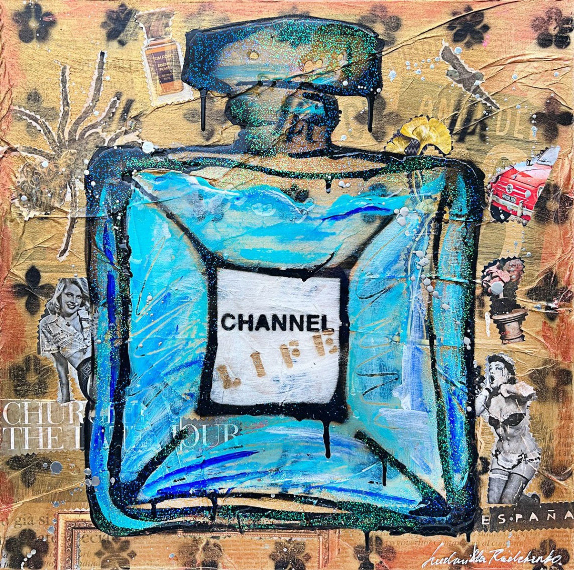Channel Life Gold 50X50Cm